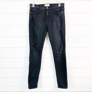 𝅺CURRENT Elliott The Ankle Skinny Destroyed Black